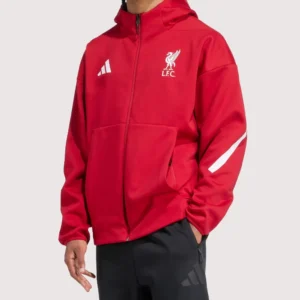 2026 Liverpool FC Adidas Z.N.E. Anthem Red Jacket Hoodie