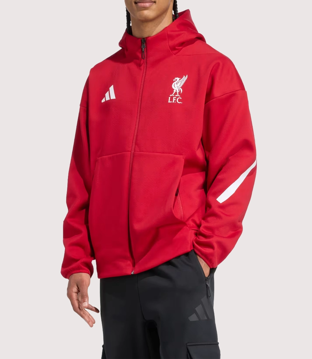 2026 Liverpool FC Adidas Z.N.E. Anthem Red Jacket Hoodie