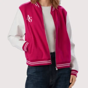 Unisex AG Star Squad Pink Varsity Jacket for Sale