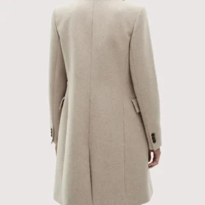 Women's Double-Breasted Light Grey Wool Coat American Clothin