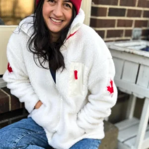 Canada x Heated Rivalry Fleece Jacket White