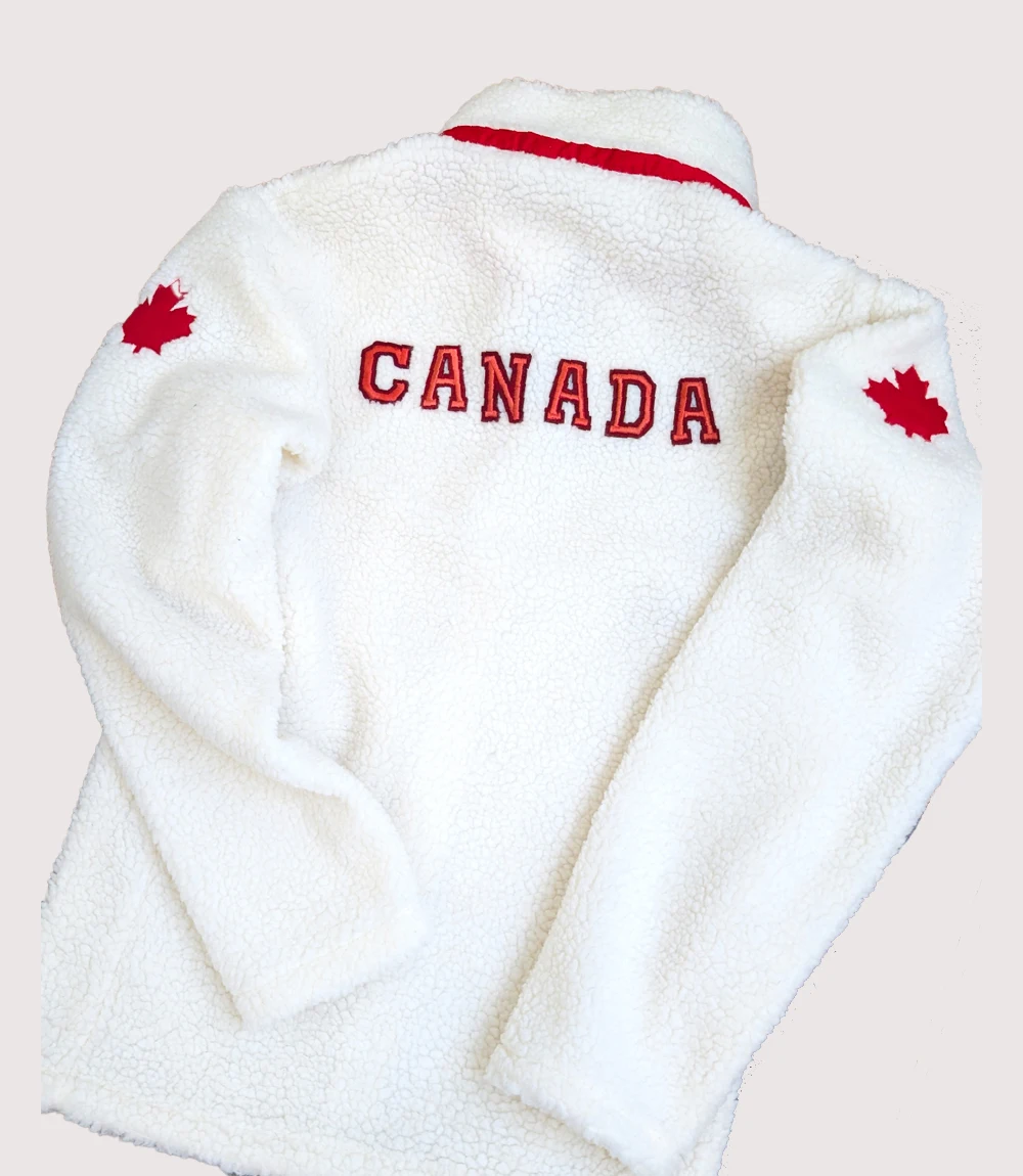 Canada x Heated Rivalry White Fleece Jacket
