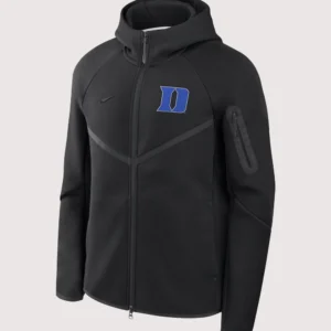 Unisex Duke Tech Fleece Nike Windrunner Full-Zip Black Hoodie Jacket