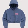 Gap x MadHappy Full-zip Cropped Blue Fleece Hoodie