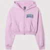 Gap x MadHappy Full-zip Cropped Pink Hoodie