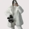 Jarrett Stidham Wife White Fur Coat