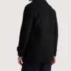 Men's Black Double Breasted Wool Coat