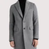 Men's Single Breasted Wool Grey Overcoat