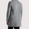 Grey Single Breasted Wool Overcoat For Men's
