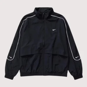 Unisex Nike Sportswear Solo Swoosh Woven Black Zip-up Track Jacket