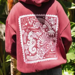 Shop Live in the Moment Pink Palm Puff Cherry Pullover Fleece Hoodie