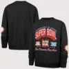 Stoney Clover Lane x '47 Women's Super Bowl LX Field Foundation Crewneck Black Pullover Fleece Sweatshirt