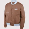 Super Bowl LX Nike Legacy Full-Snap Brown Bomber Jacket