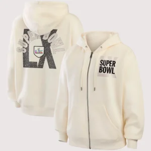 Unisex Super Bowl LX WEAR by Erin Andrews Full-Zip Fleece Hoodie - Beige