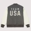 Team USA Mitchell & Ness Coach Snoop Full-Snap Varsity Jacket - Heather Gray