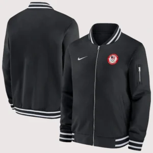 Unisex Team USA Nike Full-Zip Bomber Cotton Jacket Black