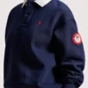 Unisex Team USA Polo Ralph Lauren Polo-Collar Pullover Navy Fleece Sweatshirt