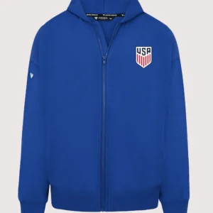 USMNT Levelwear Oversized Uphill Full-Zip Royal Blue Fleece Hoodie
