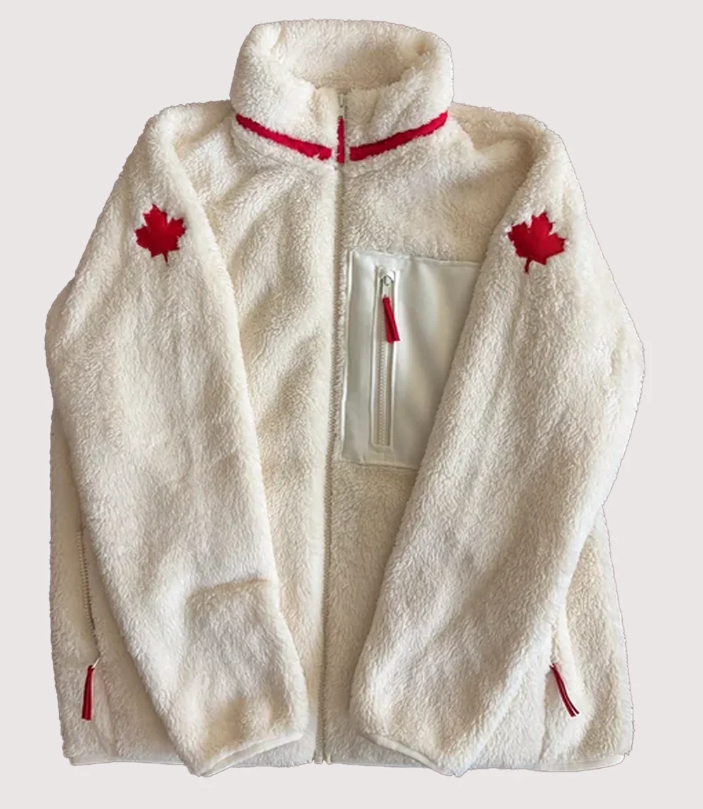 Unisex Canada x Heated Rivalry White Fur Fleece Jacket For Sale