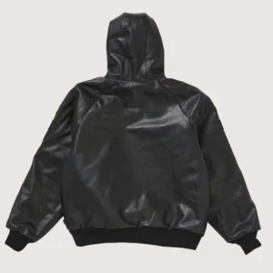Supreme Vanson Leathers Hooded Work Black Jacket