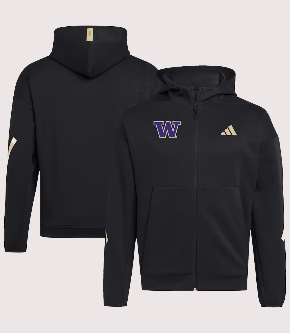 Unisex Washington Huskies adidas Z.N.E. Pullover Black Fleece Hoodie
