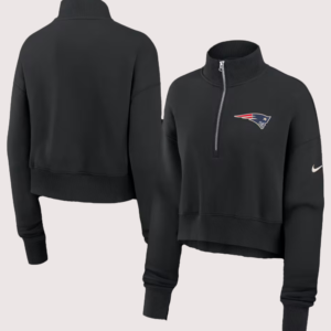 New England Patriots Women's Nike Legacy Phoenix Fleece Cropped Half-Zip Sweatshirt