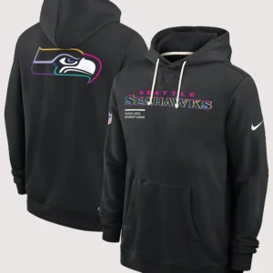Unisex Seattle Seahawks Nike Black 2025 Crucial Catch Sideline Standard Issue Dri-FIT Hoodie
