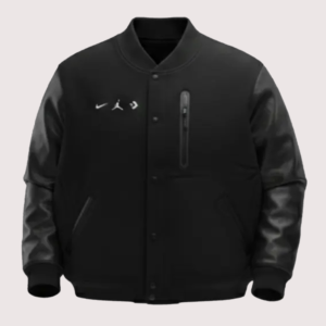 Shop 2026 All Star Nike Varsity Black Snap-Tab Bomber Jacket