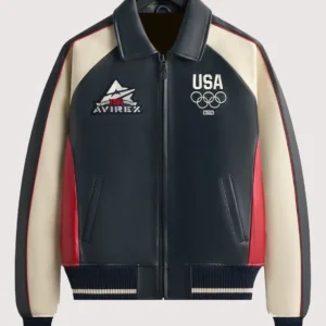 Buy Kith x AVIREX Olympic Team USA Leather Bomber Jacket