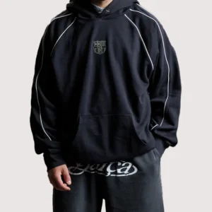 Barça Aftermatch Black Pullover Fleece Hoodie