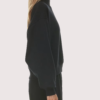 Aritzia Mock Neck Pullover Fleece Sweatshirt Black