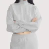 Aritzia Mock Neck Pullover Grey Sweatshirt