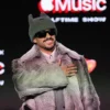 Bad Bunny Super Bowl LX Halftime Show Grey Fur Coat