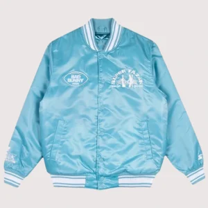 Super Tazón x Bad Bunny  LX Light Blue Satin Starter Jacket