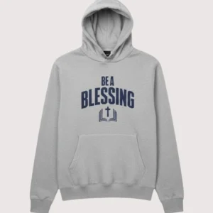 Drake Maye Be A Blessing Grey Fleece Hoodie