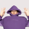 Shop Be Nicer To People Colorblock Hoodie Purple