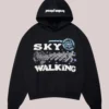 Unisex Broken Planet Sky Walking Midnight Black Hoodie