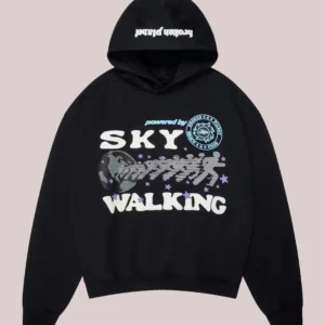 Unisex Broken Planet Sky Walking Midnight Black Hoodie