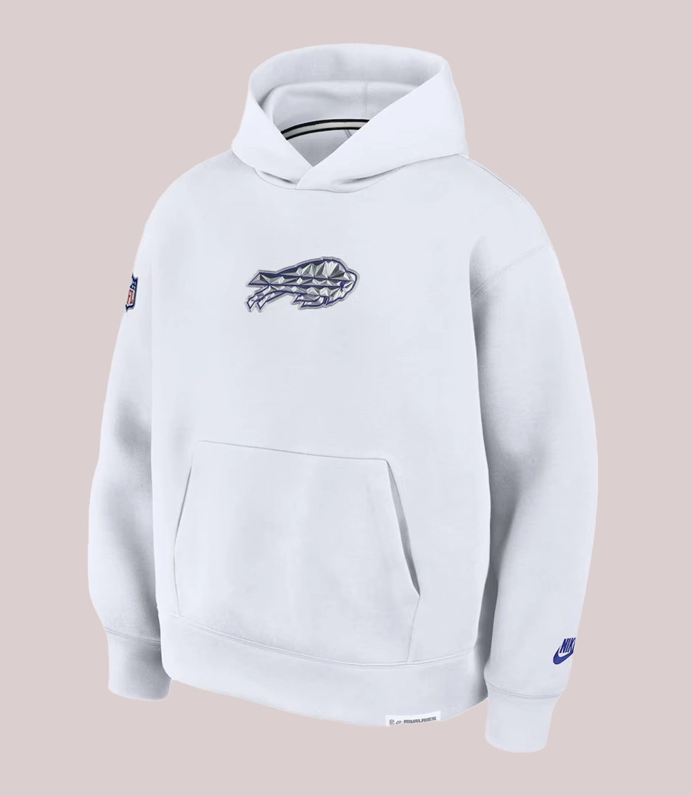 Oversized Buffalo Bills Nike White Rivalries Collection Tech Fleece Hoodie