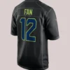 Super Bowl LX Patch Seattle Seahawks 12s Nike Black Carbon Fashion Game Jersey
