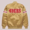 HOMAGE X Starter 49ers Heavyweight Gold Satin Varsity Jacket