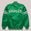 Starter x Homage Eagles Green Satin Heavyweight Varsity Jacket