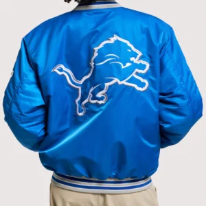 Detroit Lions Golf Wang Full-Snap Bomber Jacket Blue