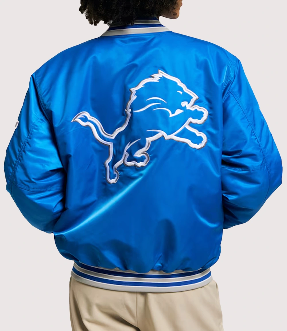Detroit Lions Golf Wang Full-Snap Bomber Jacket Blue