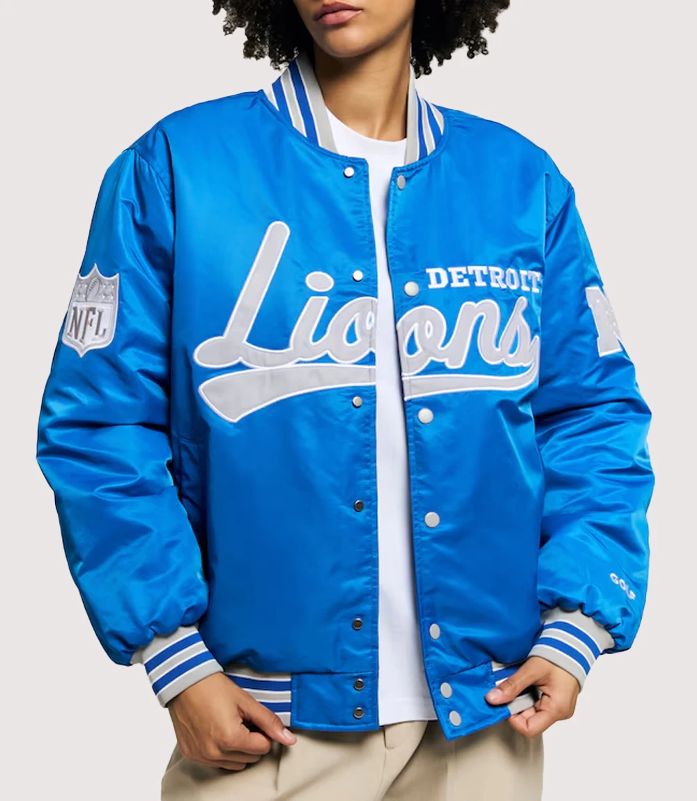Golf Wang Detroit Lions Blue Full-Snap Bomber Jacket