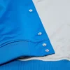 Mitchell & Ness Detroit Lions Blue Head Coach Lightweight Full-Snap Satin Bomber Jacket