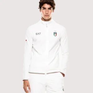 Team Italy EA7 Emporio Armani Powerstretch White Jacket