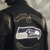 Fanatics x APEXER Seattle Seahawks Super Bowl LX Champions Full-Snap Artisan Black Varsity Jacket