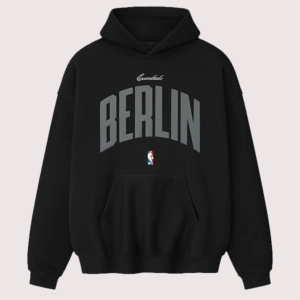 Unisex Berlin x Fear of God Essentials 90's Pullover Fleece Black Hoodie