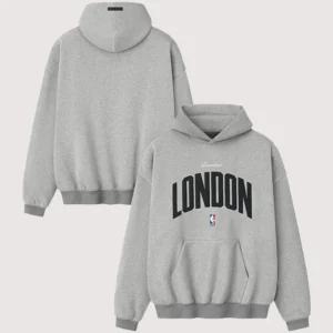 Unisex London x Fear of God Essentials 90's Pullover Grey Fleece Hoodie